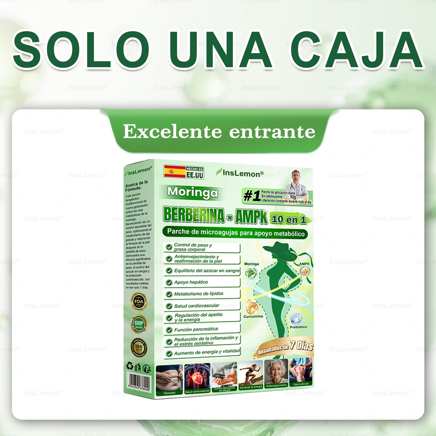𝐈𝐧𝐬𝐋𝐞𝐦𝐨𝐧® 𝗠𝗼𝗿𝗶𝗻𝗴𝗮 × 𝗕𝗲𝗿𝗯𝗲𝗿𝗶𝗻𝗮 × 𝗔𝗠𝗣𝗞 𝟭𝟬-𝗶𝗻-𝟭 𝗣𝗮𝗿𝗰𝗵𝗲 𝗠𝗲𝘁𝗮𝗯𝗼𝗹𝗶𝗰𝗼 𝗱𝗲 𝗡𝗮𝗻𝗼 𝗠𝗶𝗰𝗿𝗼𝗮𝗴𝗵𝗮 (🇪🇸 Solo una vez al día, cambios visibles en 7 días) ✅ Para sobrepeso, diabetes, apnea del sueño, problemas articulares y más.