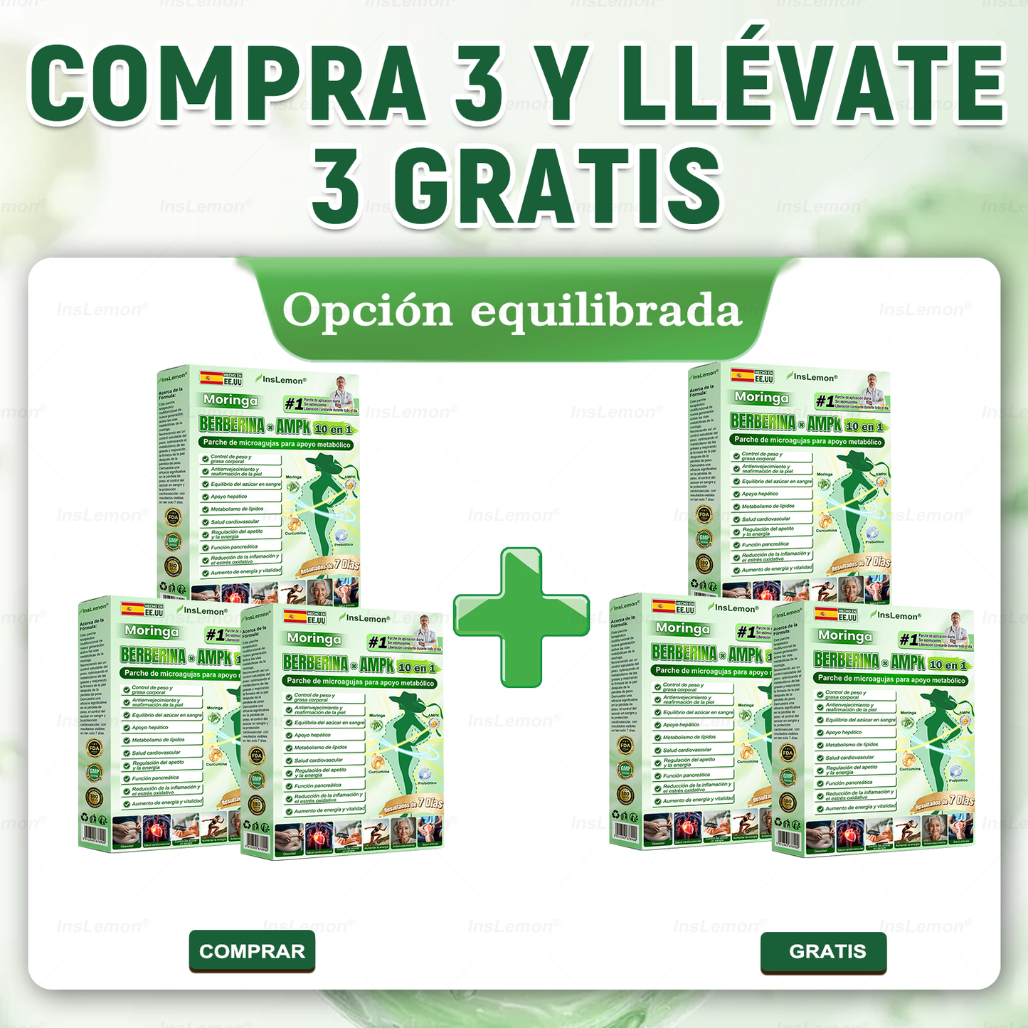 𝐈𝐧𝐬𝐋𝐞𝐦𝐨𝐧® 𝗠𝗼𝗿𝗶𝗻𝗴𝗮 × 𝗕𝗲𝗿𝗯𝗲𝗿𝗶𝗻𝗮 × 𝗔𝗠𝗣𝗞 𝟭𝟬-𝗶𝗻-𝟭 𝗣𝗮𝗿𝗰𝗵𝗲 𝗠𝗲𝘁𝗮𝗯𝗼𝗹𝗶𝗰𝗼 𝗱𝗲 𝗡𝗮𝗻𝗼 𝗠𝗶𝗰𝗿𝗼𝗮𝗴𝗵𝗮 (🇪🇸 Solo una vez al día, cambios visibles en 7 días) ✅ Para sobrepeso, diabetes, apnea del sueño, problemas articulares y más.